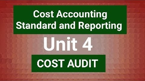 Cost Accounting Standard and Reporting Unit 4 @ndcommerceclasses3809