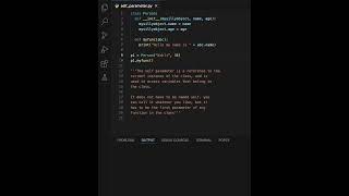 "Python Classes Simplified: Why 'self' Can Be Any Name You Choose! #coding #pythonshorts" #learning