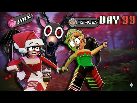 We ran for our life!!!....99 Nights In The Forest ROBLOX | Christmas Update