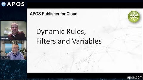 APOS Publisher for Cloud Features: Dynamic Rules, Filters and Variables