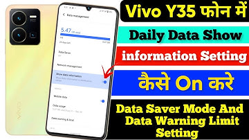 Vivo y35 Show Daily Data information setting | How To Show Daily Data Usage Setting On Vivo y35
