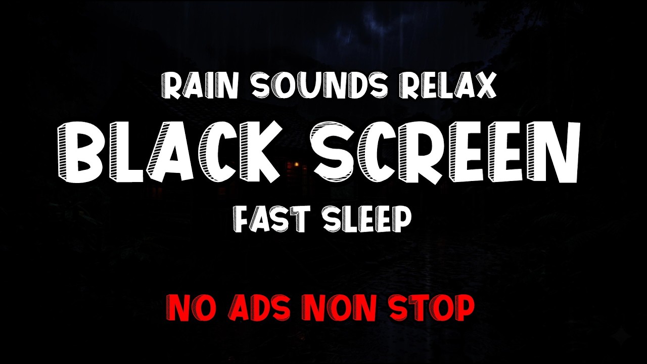 🌙 Black Screen Rain for Instant Sleep – Calm Night Ambience (Live 24/7)