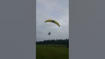 first flight paramotor landing. no training