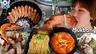 Mukbang 항아리 통삼겹 바베큐 !! 서울 근교 캠핑 분위기 느낄 수 있는 곳 ?용인 고기리 산골 항아리 바베큐 먹방