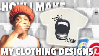 HOW I MAKE MY CLOTHING DESIGNS👕 (quick & easy)