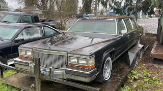 1987 Cadillac Brougham 6 Door - Clean Up & First Start in 15 Years