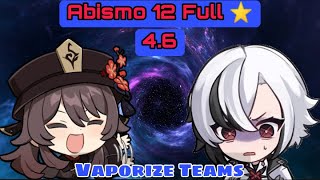 Abismo 4.6 Full estrellas "Hu Tao - Arlecchino" (Vaporize Teams)