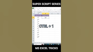 How to add SuperScript  series in MS Excel - MS  Excel Tips and Tricks TUTORIAL #shorts