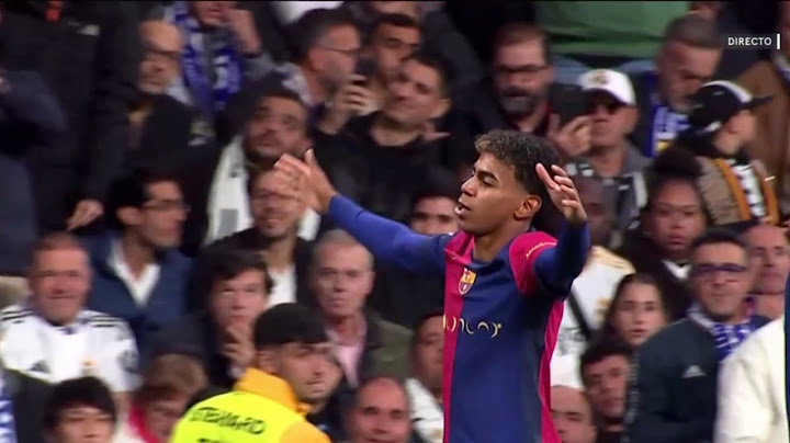 La especial celebración de LAMINE YAMAL tras su gol al REAL MADRID en el SANTIAGO BERNABEU