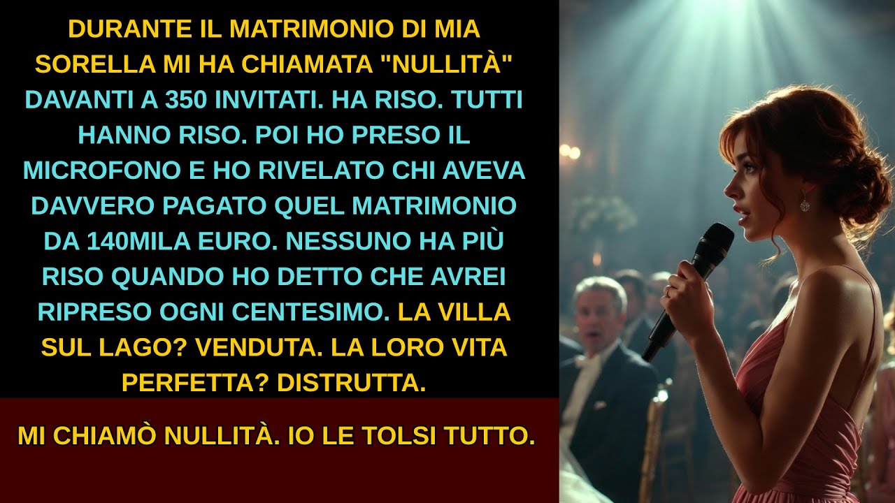 Durante il matrimonio di sua sorella mi ha chiamata 