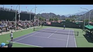 Jannik Sinner (2) practice points versus Luciano Darderi (21) at Indian Wells 2026 BNP Paribas Open
