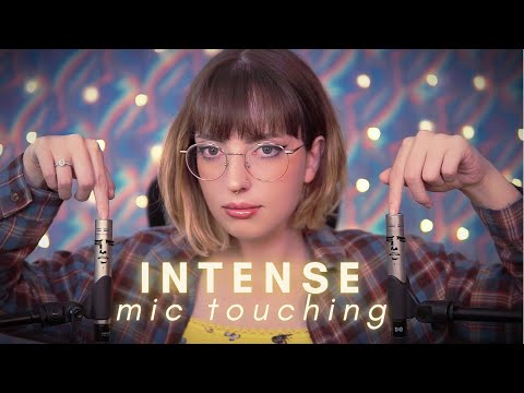 ASMR  mic fondling - intense mic touching - delay