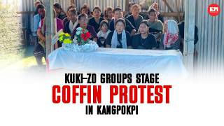 Manipur: Kuki-Zo groups stage coffin protest in Kangpokpi, seek justice for slain villager