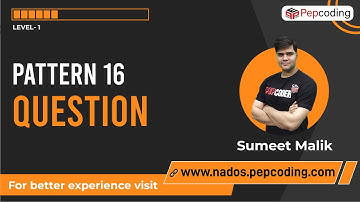 Pattern-16 | Question | Java Foundation Course