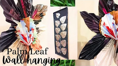 DIY paper palm leaves decor!! 😍Boho palm leaves Wall hanging-Wall decor!!