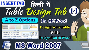 Table Design Tab in MS Word - Use all option of design tab in word  | Be A Computer Expert