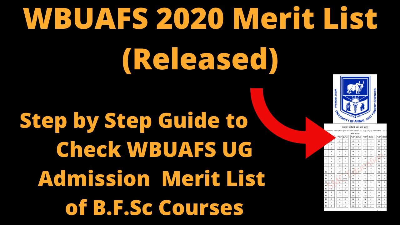 WBUAFS 2020 Merit List (Released) - How to Check WBUAFS UG Admission Merit  List of  Courses - YouTube