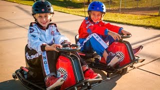 NEW RAZOR CRAZY CART! - Unboxing And Crazy Spinning! | Gabe and Garrett