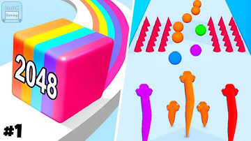 Jelly Run 2048 | Colorful Snake | All Levels Gameplay | Android, iOS | Satisfying Mobile Games #1