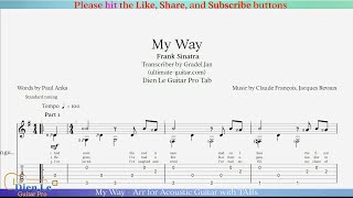 My Way - Arr for Acoustic Guitar with TABs