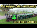 Parkeisenbahn mit dampflok im britzer garten im frhling 2016  abfahrt bahnhof kalenderplatz