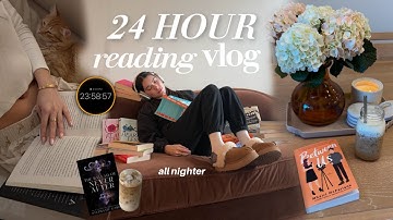 24 hour reading vlog 📚 | all nighter readathon, new 5 ⭐️ books, binging books *spoiler free*