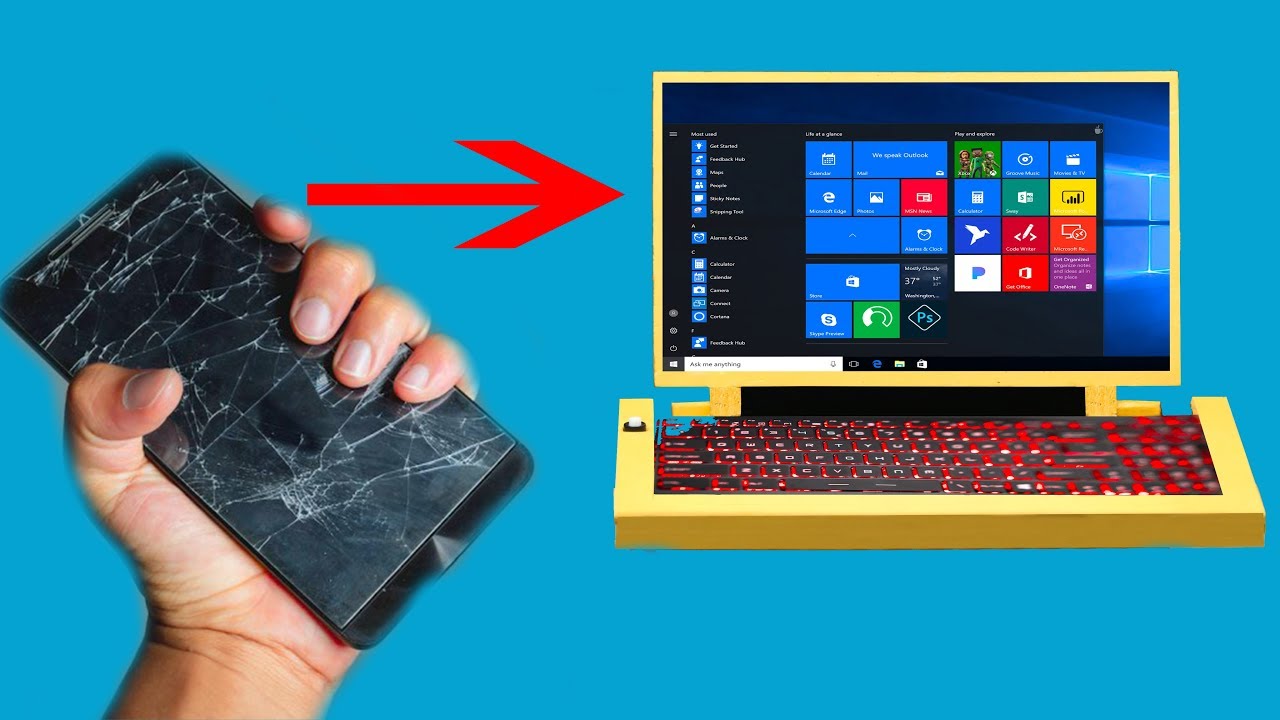 how-to-turn-your-old-smartphone-into-a-laptop-youtube