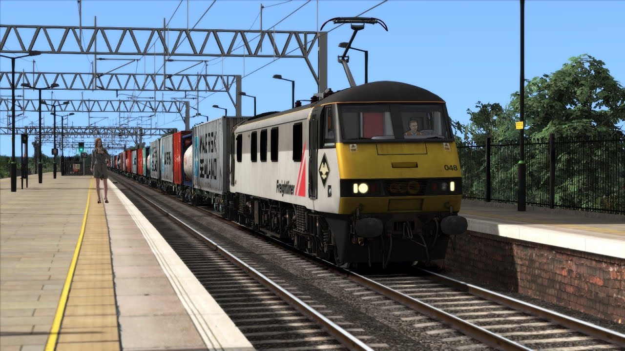 Train Simulator 2021 FL Grey 90048 passes Cheddington with 4L92