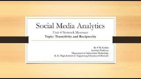 Network Measures: Transitivity and Reciprocity