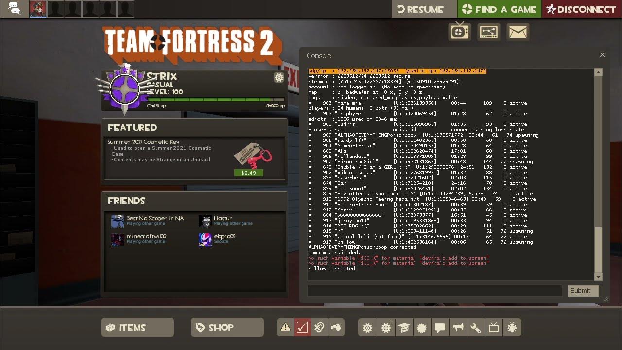 TF2 How to find a server IP YouTube