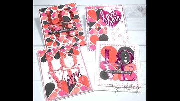 Hearts Create-in-Quads Stencil Valentines Day Card Set