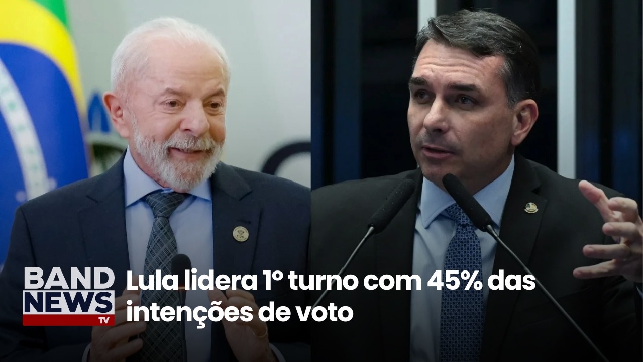 Lula lidera 1° turno com 45% das intenções de voto | BandNews TV