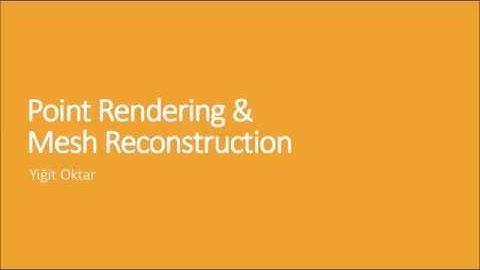 PointCrust: Point Rendering & Mesh Reconstruction