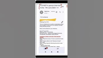 TCS Interview Mail | 9 june | tcs nqt mail