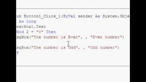 How to make a program in Visual Basic To know the number whether its Even or Odd