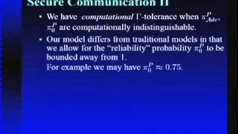 2006-02-15 CERIAS - Provable security in mobile ad hoc networks
