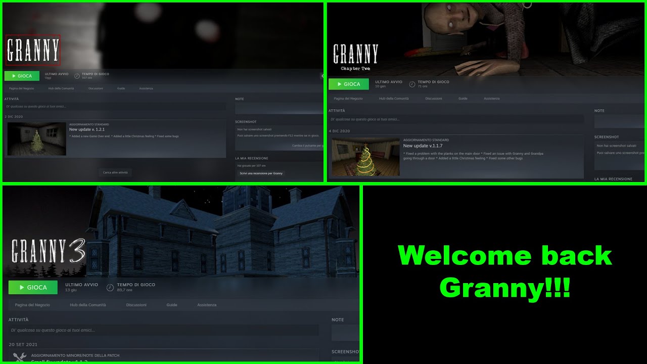 The Granny Trilogy is back on Steam!!!