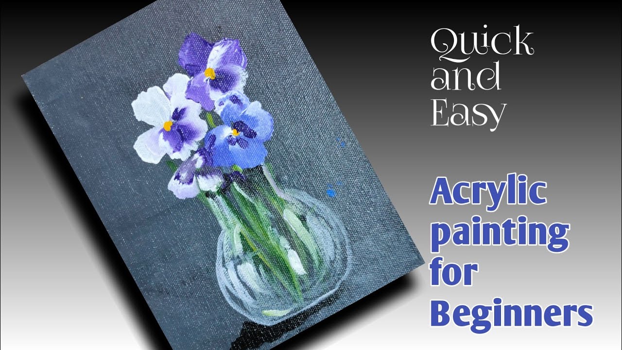 Quick and easy technique to do Pansy flower in acrylic | step by step ...