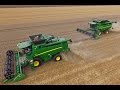 *NEW* John deere T660i & S670i cutting 14m wide | Wheat harvest 2016 | Drone view