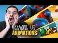 Reacting to the BEST Among Us animations...