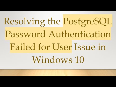 Resolving the PostgreSQL