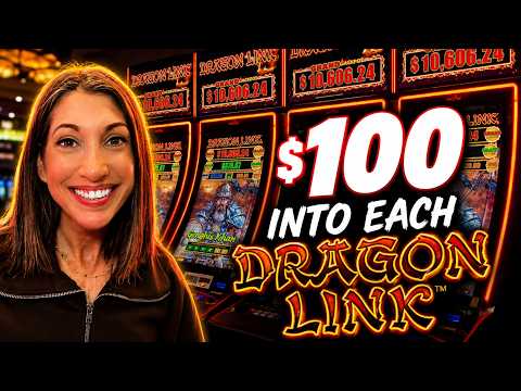 $100 into each Dragon Link slot machine at Palazzo Casino Las Vegas 🎰