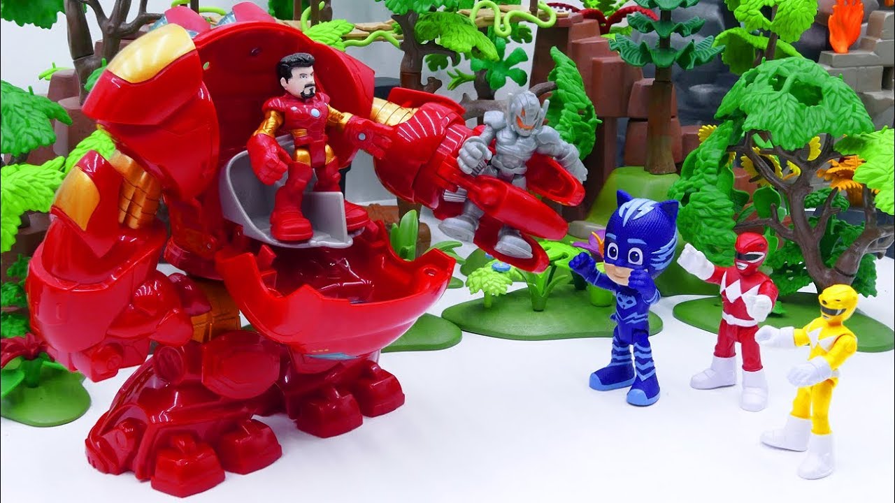 Ultron Power Rangers Power Rangers & Marvel Avengers Toys Pretend Play | Ultron Defeated ...