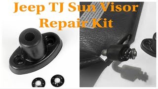 How to Repair Jeep TJ Sun Visor Bracket Broken Plastic Sun Visor Using  bracket Installation Kit - YouTube