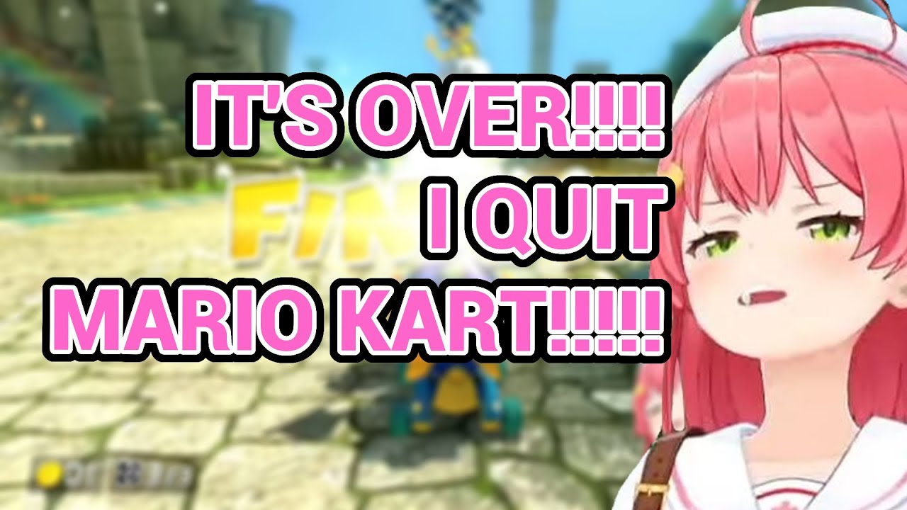 Мико больше не может это терпеть и устраивает истерику, играя в Mario Kart Challenge!!!