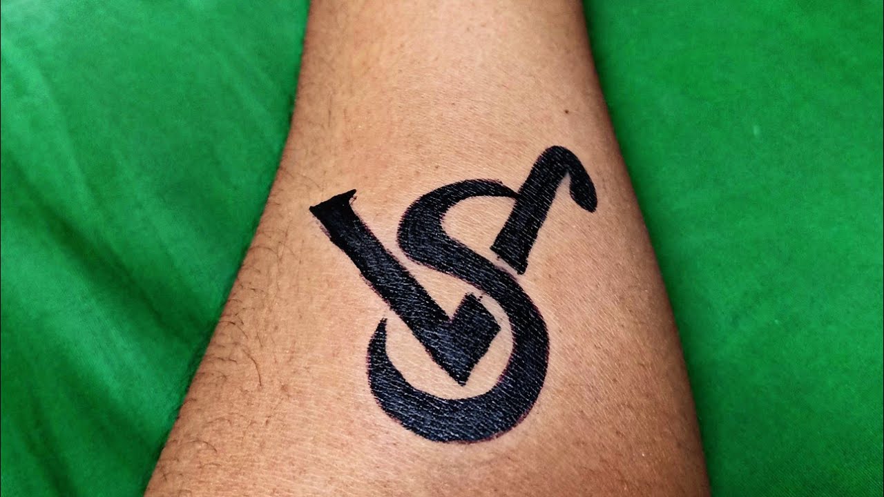 unique S+V letter tattoo design/ #couplenametattoo #jsfineart #tattoo  #tattooart #maheshchavan - YouTube