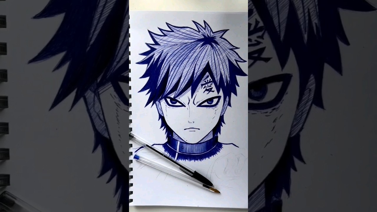 sabaku no gaara sketch / anime drawing/ naruto anime