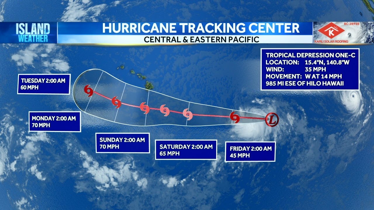 Tropical Depression One-C officially forms in the Central Pacific - YouTube