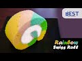 Rainbow Swiss Roll လုပ်ကြမယ် | Colorful Swiss Roll | How make Swiss Roll