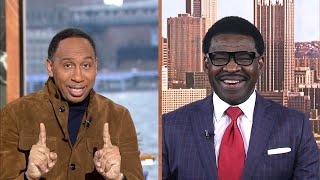 Stephen A. bringing the holiday spirit to First Take with Michael Irvin 🎄